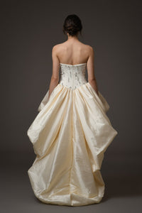 Her Trove-Corseted Short Crepe Dress