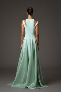 Her Trove-Crepe Dress With A-Line Organza