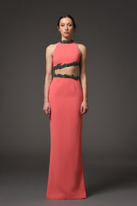 Her Trove-Crepe Dress With Waist Cut-Outs