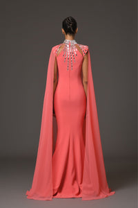 Her Trove-Crepe Dress With Baguette Beading