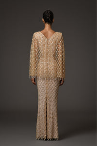 Her Trove-Fully Embroidered Dress With Crystals