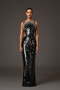 Her Trove-Fully Embroidered Sequined Dress