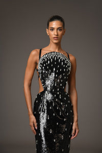 Her Trove-Fully Embroidered Sequined Dress
