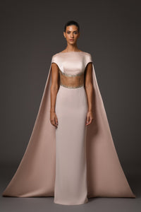 Her Trove-Corseted Crepe Dress