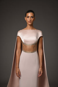 Her Trove-Corseted Crepe Dress