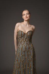 Her Trove-Fully Beaded Tulle Dress