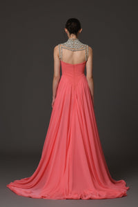 Her Trove-Crepe Dress With Embroidered Neckline
