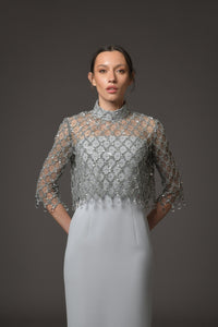Her Trove-Tulle Embroidered Dress 
