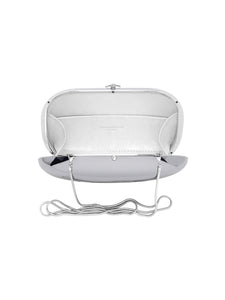 HerPorte-Silver Ceramic Statement Clutch