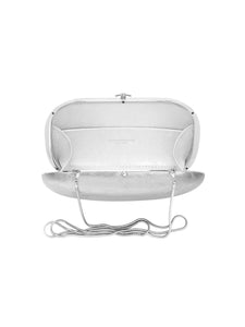 HERTROVE-Ceramic Statement Clutch in Silver with <Choose> Handles