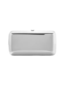 HERTROVE-Silver Statement Clutch with Clasp Closure & Palladium-plated Hardware