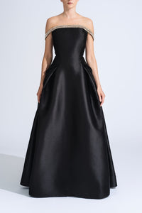 HerTrove-Fit And Flare Dress With Crystal Beading