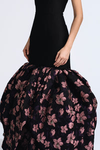 HerTrove-Strapless Gown With Poofy Details
