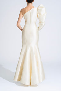 HerTrove-One sleeve taffeta dress