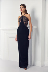 halter column dress Navy Column Maxi Dress - Column Maxi Dress - Halter Maxi Dress