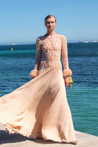 HerTrove-SIREN PEARL DUST SILK AND BEADED FEATHER