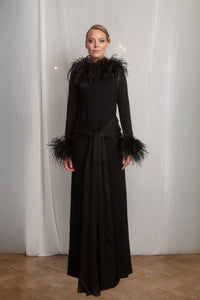 HerTrove-ELEGANT BLACK LADY JACKET, TOP & SKIRT
