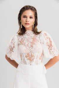 HerTrove-Lace top with flared pants