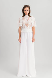 HerTrove-Lace top with flared pants