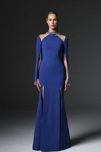 Her Trove-Crepe gown with crystal embellishments