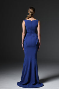 Her Trove-Sleeveless mermaid silhouette crepe gown