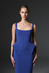 Her Trove-Sleeveless mermaid silhouette crepe gown