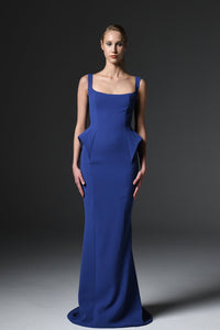 Her Trove-Sleeveless mermaid silhouette crepe gown