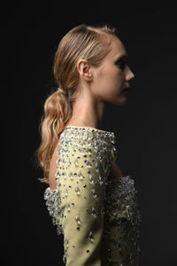 Her Trove-Structured sleeves embroidered dress