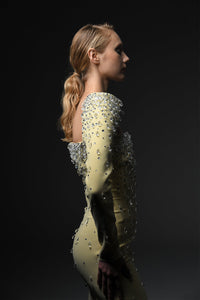 Her Trove-Structured sleeves embroidered dress