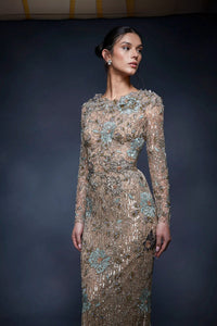 Her Trove-Fully Embroidered Floral Dress