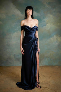 Her Trove-Strapless Long Dress with High Slit