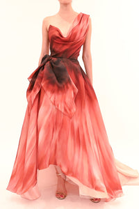 Her Trove-One Shoulder Midi Crepe Dress