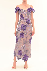 Her Trove-Off Shoulder Emroidered Floral Dress