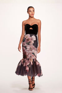 Marchesa Couture Black Column Sleeveless Evening Dress | HERTROVE