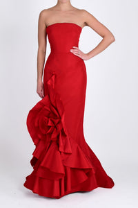 Marchesa Couture Red Mermaid Sleeveless Evening Dress | HERTROVE Marchesa Couture Red Mermaid Sleeveless Evening Dress | HERTROVE