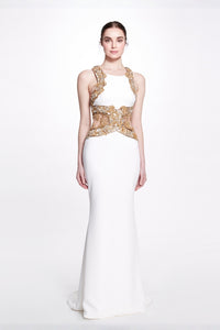 Marchesa Couture Ivory Mermaid Sleeveless Evening Dress