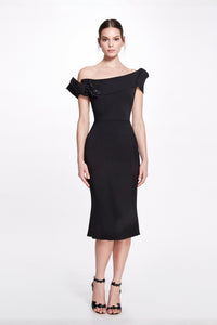 marchesa off shoulder dress Marchesa Couture Black Column Sleeveless Evening Dress