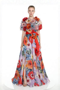 multicolor formal dress Chic Strapless A-Line Color Block Evening Prom Gown The model is 58 and wearing 4 heels Colors Multi Color Rainbow Sequins Formal