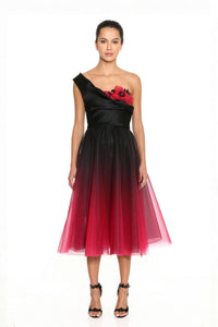 marchesa one shoulder dress One Shoulder Floral Dress
