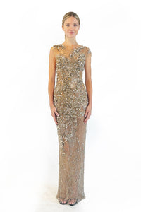 marchesa evening dresses Illusion One-Shoulder Tulle Maxi Dress | Made-To-Order Dry clean only Mesh VNeck Gown