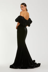 HerTrove-Off-Shoulder Velvet Corset Gown