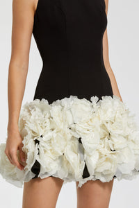HerTrove-Sleeveless Mini Dress with Oversized Floral AppliquŽs