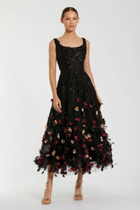 floral embellished midi dress Blush Coast Floral Embellished Cape Midi Dress