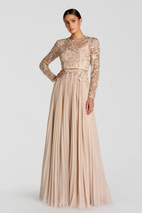 lace bodice pleated skirt dress Lace Scallop Edge Bodice with Pleated Organza and Tulle Skirt