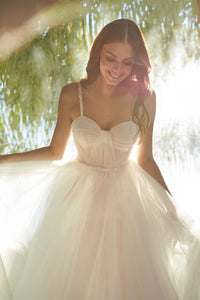 HerTrove-ball gown with sweetheart neckline and sheer straps