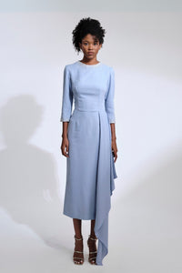 3/4 Sleeves Beaded Dress Light Blue / US 4 3/4 Sleeves Beaded Dress Light Blue / US 4