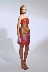 Her Trove-Short Brocade Dress