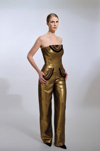 Her Trove-Strapless Jumpsuit With Bolero