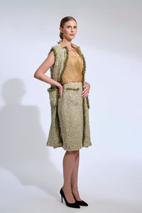 Her Trove-Tweed Vest With Skirt And Shirt