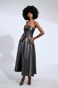 Her Trove-Strapless Midi Dress